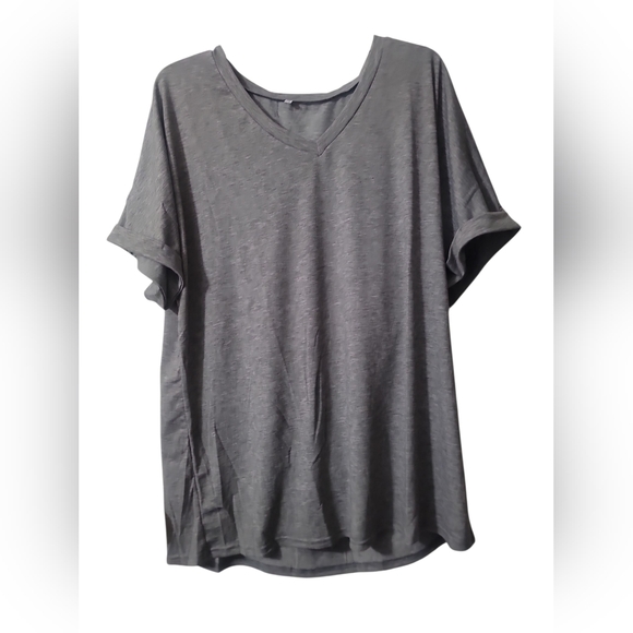 Tops - Gray V-Neck Women's Top 2x